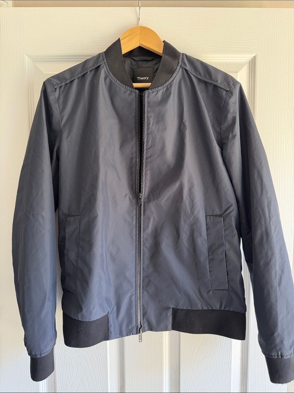 Theory Men's Navy Blue Bomber Jacket